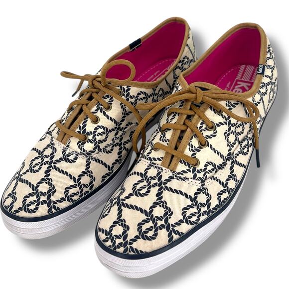 KEDS Woman's 'Champion Knot' Print Canvas Sneakers 10 Nautical Beach Sailing - Picture 2 of 8